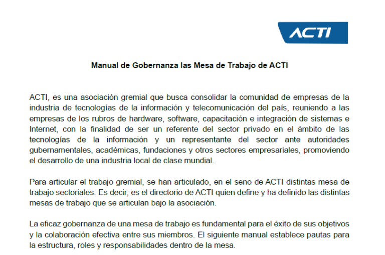 manual de gobernanza las mesa de trabajo de acti